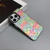 Estilo dulce y genial, estampado de leopardo arcoíris, funda de teléfono pintada colorida para mujer, iPhone 18 Pro Max, funda protectora mate color block de moda