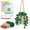 Paquete de Materiales de Ganchillo Más Vendidos Transfronterizos Lana Flores en Maceta Hechas a Mano Adornos DIY Regalos Navideños Tejer Tejido a Mano