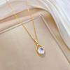 [Aço titânio] Luz de luxo elegante ouro real lindo gota de água colar de zircão feminino internet celebridade all-match clavícula cadeia de aço de titânio