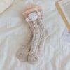 Meias de Coral Fleece para Mulheres, Outono e Inverno, Espessadas, Quentes, Fofas, Para Dormir, Casa, Chão, Maternidade, Pelúcia, Macias, Meias de Cano Médio