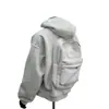 Sudadera con capucha de talla extragrande 100 kg, estilo americano, marca de moda, para hombre y mujer, temporada de primavera, diseño trasero inspirado en mochila, transfronterizo