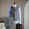 Ternos Masculinos, Slim Fit Estilo Italiano Casuais Profissionais para Entrevista, Traje Formal para Casamento do Noivo e Padrinhos