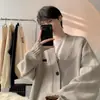 Cárdigan de punto liso de diseño, cárdigan de primavera y otoño, suéter abrigo estilo japonés Mori-kei negro