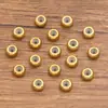 Contas de Roda de Aço Inoxidável de Furo Grande de 6-10mm de 2 Cores Contas Espaçadoras Redondas Acessórios de Joias para Colares DIY Estilo Simples