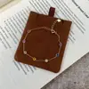 Pulsera Tich de Plata de Ley S925 Japonesa de Lujo Ligero con Circonita de Color Diamante Redondo Pequeño para Mujer Estilo Dopamina Exquisito de Capas Joyería de Mano Moderna