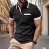 Camisa Polo de Verano para Hombre de Manga Corta con Bolsillo de Botón, Talla Europea Transfronteriza, con Estampado 3D, Polo Casual de Moda