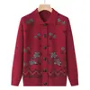 Producción Personalizada de Suéteres Casuales para Mujer con Mangas Largas y Patrones Bordados Florales Cardigans de Punto con Botones