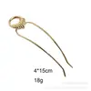 Pasador de Diseño de Nicho Transfronterizo con Cabello Entrelazado, Pasador Simple de Estilo Antiguo, Accesorio para el Cabello Versátil para el Día a Día, Pasador con Bola Metálica