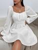 Comércio Exterior Transfronteiriço Feminino Primavera e Verão Novo ins Boêmio Sexy Branco Elegante Fofo Vestido Casual