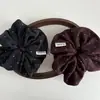 Scrunchie de Lã Retro com Bolinhas, Preguiçoso e Macio, Estilo Coreano, Elástico Versátil para Rabo de Cavalo e Coque