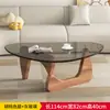 Mesa de Centro Redonda Moderna Simples Criativa para Sala de Estar Pequena Mesa de Centro de Vidro Temperado Mesa de Chá Cinza Influenciador da Internet