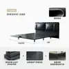 Nueva Cama Flotante Minimalista Estilo Italiano, Cama de Acero al Carbono, Cama Matrimonial para Dormitorio Principal, Tapicería de Cuero Suave, Cama sin Pegamento