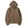 Comercio Exterior Europeo y Americano Unisex Cárdigan Sudadera con Capucha Color Sólido Liso Ropa Deportiva Superior Otoño e Invierno Camisa con Cremallera