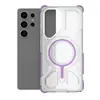 Adecuado para Samsung S25Ultra J-16 Funda Protectora Magnética Transparente Anticaídas Samsung S25 Funda para Teléfono Móvil Magnética de Gama Alta