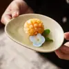 Molheira de cerâmica de formato irregular para uso doméstico, pratinho seco para molho de soja e vinagre, pratinho pequeno comercial para churrasco, pratinho para mergulhar fondue