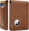 Amazon Cartera Retro de Cuero Crazy Horse con Ranura para Airtag Cartera Antirrobo Ultra Delgada Multifuncional para Hombre