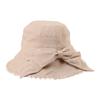 Sombrero de Pescador con Abertura Trasera y Lazo de Estilo Japonés para Mujer, Otoño, Casual, a la Moda, Combinable con Todo, para Exterior, Parasol, Protector Solar, Sombrero de Cubo