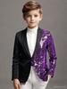 Traje de coat para niños directo de fábrica al por mayor lentejuelas de onda brillante tendencia de traje casual traje pequeño de lujo ligero