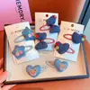 Pinza para el pelo azul denim con forma de corazón para niños, accesorio para el pelo, pinza con borde de estrella para niña, nuevo estilo 2025, pinza para el pelo bb para el pelo de bebé de niñas