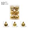 Nuevo Juego de Decoración de Bolas de Navidad de Copo de Nieve 4/6cm Bola Brillante Bola Galvanizada Accesorios de Decoración Navideña DIY con Estampado Dorado