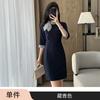 Vestido de azafata gris de cuello alto y manga corta para primavera y verano, ropa profesional de alta gama para mujer, ropa de trabajo para hotel y salón de belleza.