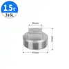 Tapón externo roscado de acero inoxidable 304/316L, tapón de cuatro esquinas, tapón ciego, tapa externa roscada para fontanería, conector, tapón de extremo, 1/2 pulgada