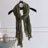 Estilo Celebridade da Internet Igual Todas as Ocasiões Plissado Degradê Primavera e Outono Algodão e Linho Lenço Lenço Feminino Artístico Outono e Inverno Xale Estilo Coreano Lenço