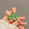 Estilo Coreano Nuevo ins Nicho Flequillo Cabello Despeinado Pinza Pequeña Pinza Elegante de Flor Accesorios para el Cabello de Moño Metálico