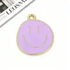 Acessórios de Joias de Liga DIY Rosto Sorridente de Desenho Animado Pingente Esmaltado Pulseira Colar Chaveiro Pingente Pequeno Personalizado