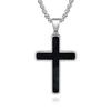Novo original clássico estilo simples incrustado camuflagem fibra de carbono chanfrado cruz pingente moda moda moda moda roupa colar pingente