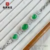 Pulseira de Calcedônia Branca Gelo Natural Prata 925 Banhada a Cobre Pulseira Verde Imperial Pulseira de Ágata Rosa Jade Presente