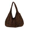 Bolso de Hombro de Gran Capacidad Moda Europea y Americana para Mujer, Bolso de Mano Casual Relajado, Bolso de Axila Plegado con Estampado de Leopardo de Moda