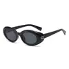 Gafas de sol de moda estilo influencer, protección UV, estilo retro francés, unisex, gafas de sol con montura ovalada ojo de gato