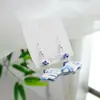 Nuevos Pendientes de Cerámica Azul y Blanco Estilo Chino Jingdezhen, Pendientes de Plata 925 Estilo Antiguo de Alta Gama, Lujo Accesible y Pendientes de Alta Gama