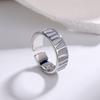 Anillo geométrico de pegamento Europa y América diseño nicho rojo neto ins alto sentido negro blanco gris anillo abierto para dedo al por mayor