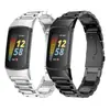 Aplicable a la pulsera Fitbit Charge 5, correa de acero de tres eslabones Charge5, metal, acero inoxidable de tres eslabones, correa de acero para reloj