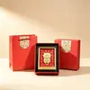 Colgante redondo bañado en oro juego de caja de regalo múltiples patrones disponibles recuerdo para festivales y viajes con coche regalo para actividades llavero colgante