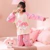 Pijamas infantiles de primavera y otoño de algodón peinado de manga larga con dibujos animados para niños y niñas de talla mediana y grande. Ropa de hogar para niños. Venta al por mayor de ropa infantil.
