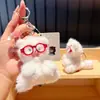 Jinnew muñeco de peluche de gato mascota con pelaje frito colgante lindo gatito de peluche frito llavero de muñeco regalo pequeño