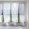 Mosquitero de Encaje Verde Sin Taladrar Cortina de Gasa Francesa Decoración con Velcro Ventana Saliente Dormitorio Balcón Cortina Blackout Instalación
