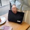 Bolsa de Cosméticos de Pana de Gran Capacidad para Mujer, Bolsa de Almacenamiento para el Cuidado de la Piel, Bolsa Forro de Color Sólido, Bolso de Mano Portátil