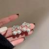 2024 nuevos aretes de botón rojos cereza esmerilados de moda para mujer, aretes pequeños simples, aretes elegantes de celebridad de Internet de Corea del Sur