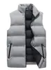 Tendencia Otoño Invierno Chaleco Cálido para Hombre Chaqueta Gruesa Holgada Casual para Hombre Chaleco Sencillo de Color Sólido para Hombre