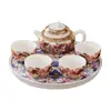 Juego de Té Kung Fu de Jadeíta con Exquisita Tetera Cerámica Floral, Tazas de Té y Bandeja de Té para Uso Doméstico y Recepción de Invitados