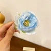 Pinza de pato para el pelo con clip para flequillo de niña, estilo súper hada de alta calidad, flor de peonía degradada, accesorios para el pelo para fotos, pasador