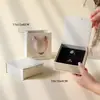 Caixa de presente de luxo com textura reciclada para colares e anéis, caixa de presente universal, caixa de embalagem para acessórios para transmissão ao vivo de e-commerce