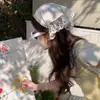 Pañuelo de Encaje Retro Francés para Niñas, Diadema Dulce y Linda para Viajes de Verano y Toma de Fotos, Pañuelo Triangular para la Cabeza
