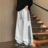 Pantalones Casuales de Rayas Estilo Americano para Hombre, Primavera y Otoño, Elegantes y Modernos, Corte Holgado, Versátiles de Pierna Recta y Pierna Ancha Largos, Venta al por Mayor Barata