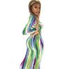Vestido Sexy Estampado de Manga Longa Justo Slim Fit Novo Primavera Europeu e Americano Transfronteiriço Amazon AliExpress para Mulheres