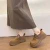 Mocasines de plataforma retro para mujer, nueva colección otoño 2026, zapatos casuales versátiles tipo Birkenstock para calzar sin cordones